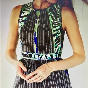 BCBG Cristalle Print-Blocked Dress, size 2